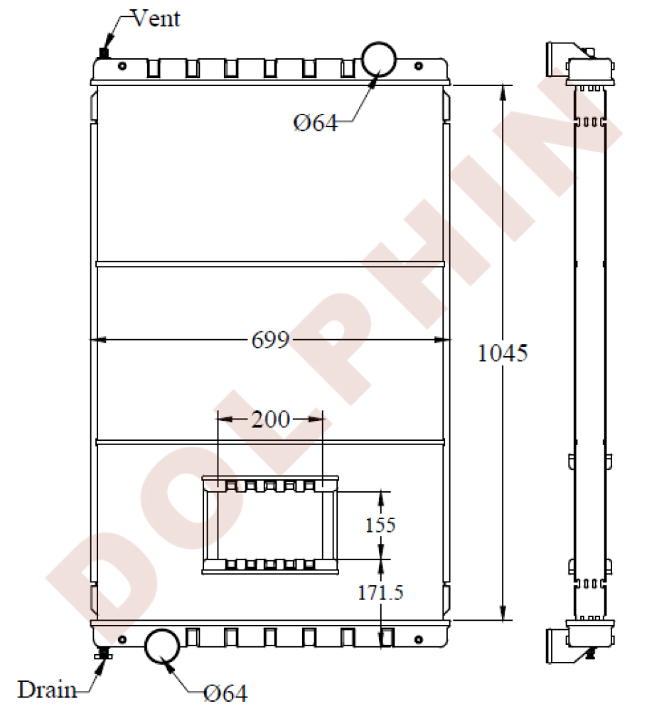 FREIGHTLINER Radiator Condor, Sterling, American Lafrance 1045 x 699