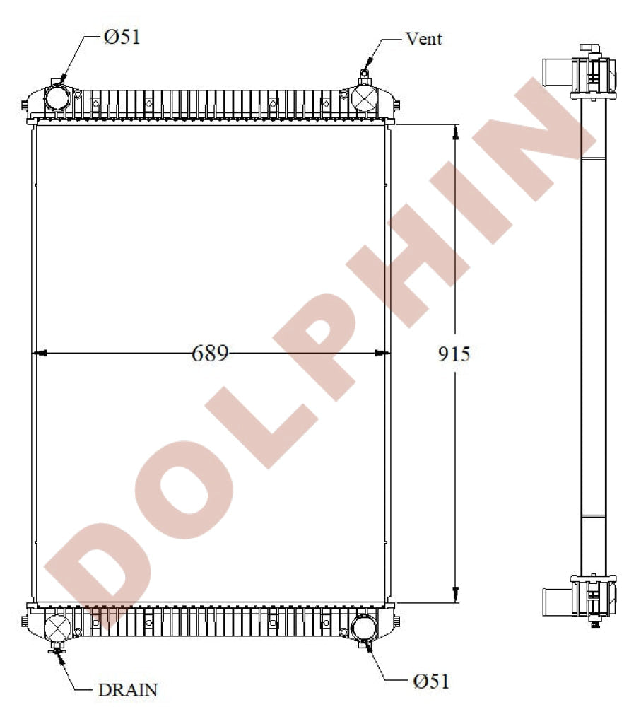 FREIGHTLINER Radiator - M2 BUSINESS CLASS ACTERRA 5500 ( 2003-2007) 90 ...