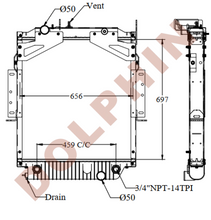 Load image into Gallery viewer, FREIGHTLINER Radiator - MB Bus chassis /MT Step van chassis MT-45 MT-55 MB-55 697 x 656 x 45 mm Radiator
