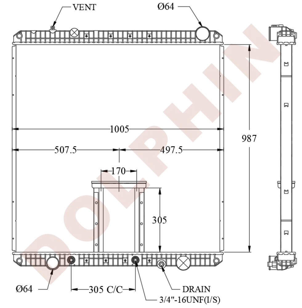 FREIGHTLINER Radiator - Newer Columbia (2008-) 987 x 1005 x 54 ...