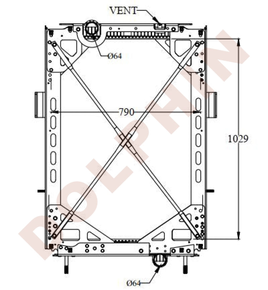 Hino Radiator Year 2006- 1029 X 790 48 Mm / Aluminum Plastic 698 660 40