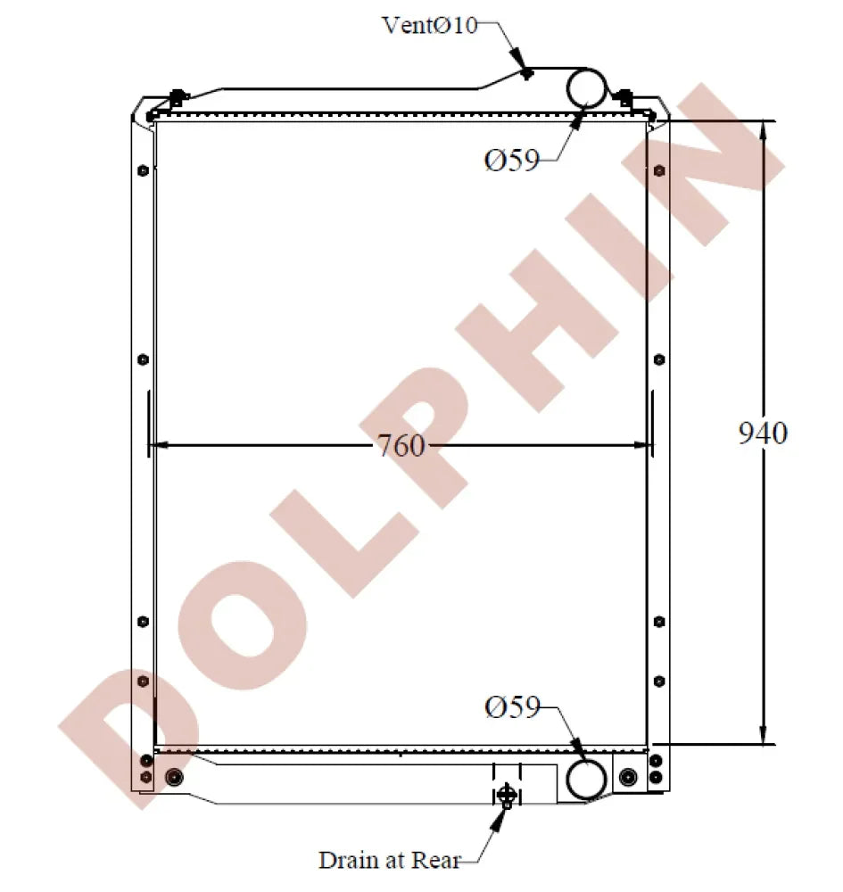HINO Radiator - ZS 700 Series - 940 x 760 x 48 mm | Dolphin Catalogue