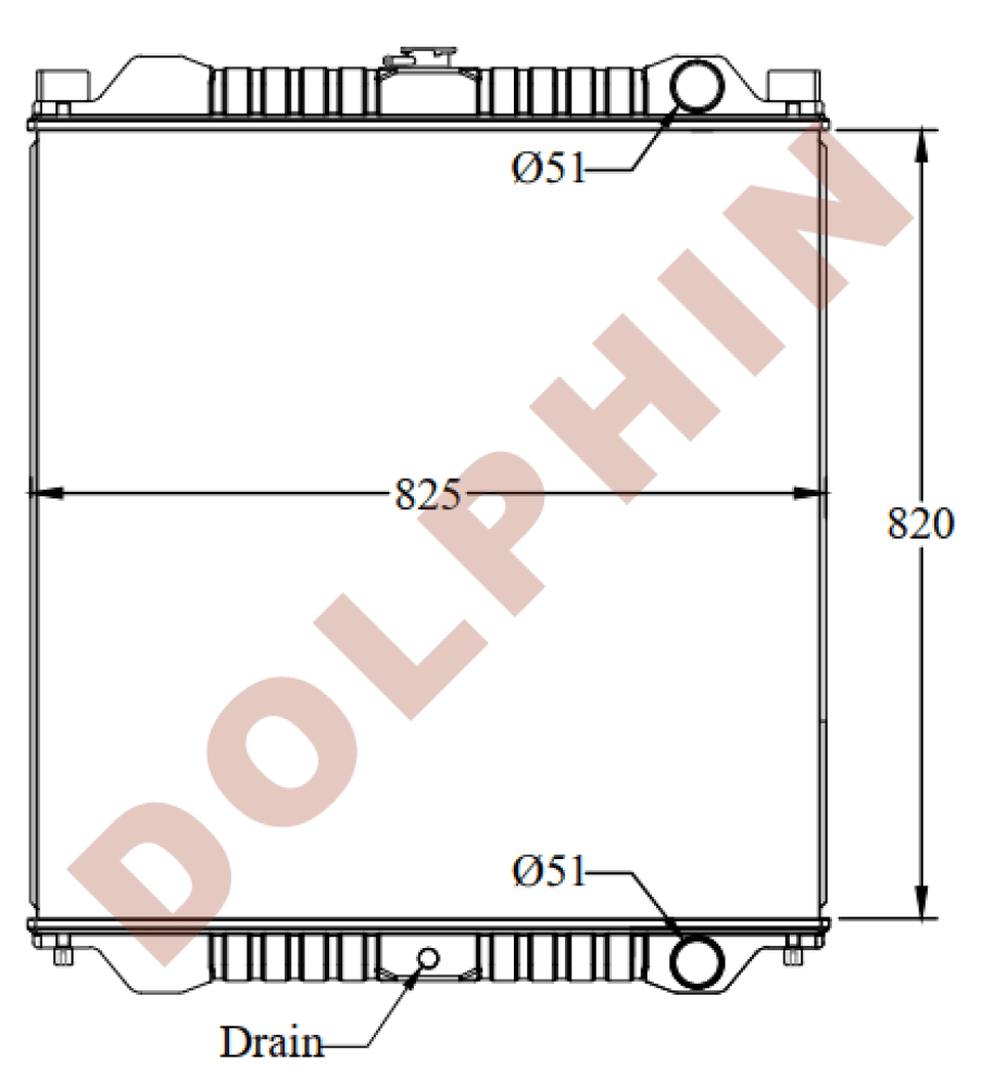 HITACHI Radiator - Excavator ZX200, 225USR-3 - 820 x 825 x 61 mm