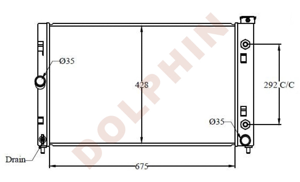 HOLDEN Radiator - COMMODORE VZ, V8 - 675 x 428 x 36 mm | Dolphin Catalogue