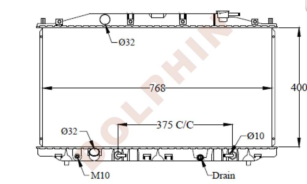HONDA Radiator ACCORD VIII 2.0i 16V/ (2008) 400 x 768 x 26 mm Radiator