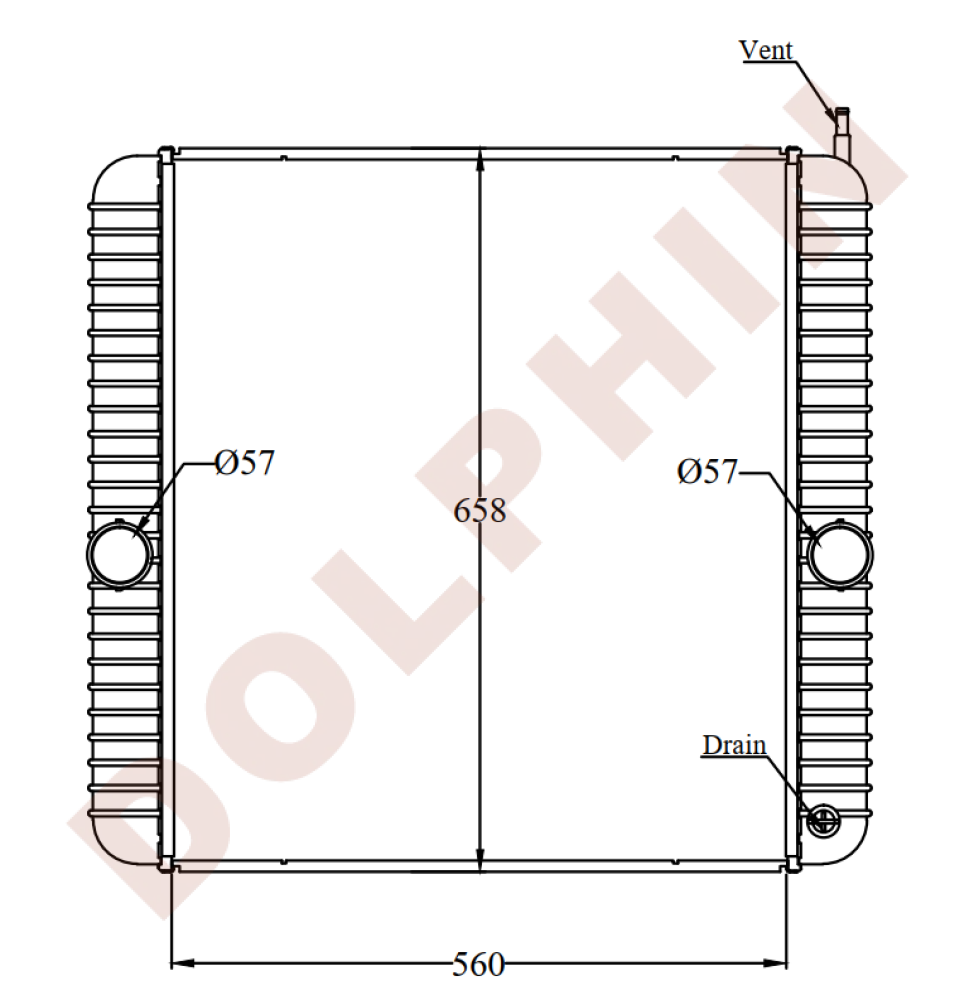 International / Navistar 3000 3600 3800 4200 4300 4400 Series Radiator Aluminum Plastic 560 X 658