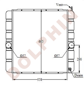 International / Navistar 3000 3600 3800 4200 4300 4400 Series Radiator Copper Brass 560 X 658 54 Mm