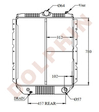 Cargar imagen en el visor de la galería, INTERNATIONAL Radiator - 1652 1853 1955 2554 3400 3600 3800 4700 4700LP 9200 (1986-2002) 780 x 312 x 61 mm Radiator
