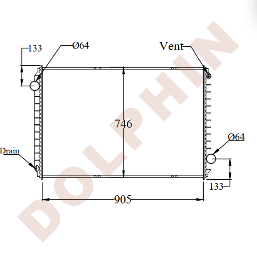 INTERNATIONAL Radiator - 4600, 490, 5000, 8100/CH - 905 x 744 x 61 mm ...