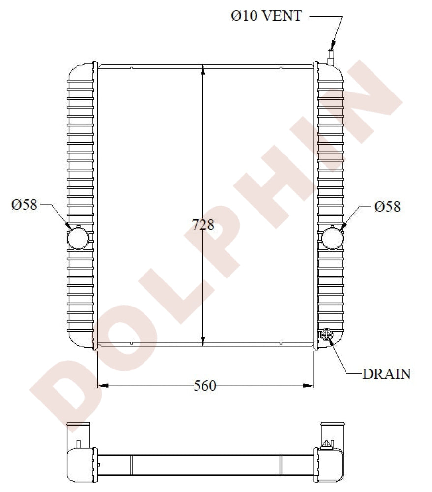 INTERNATIONAL Radiator - NAVISTAR 3800 4100 4200 4300 4400 8500 (2005-2007) 560 x 728 x 54 mm Radiator