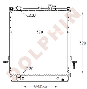 Isuzu Radiator Year 1999-2003 Aluminum Plastic Hourglass / 590 X 570 40 Mm