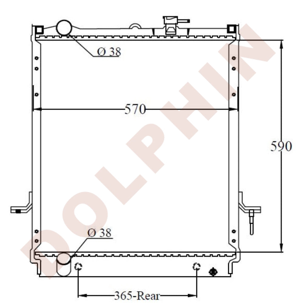 Isuzu Radiator Year 1999-2003 Aluminum Plastic Hourglass / 590 X 570 40 Mm