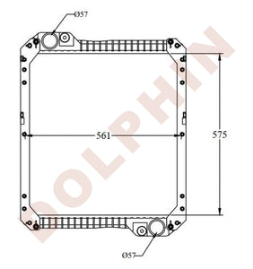 Jcb Radiator Aluminum Plastic / 575 X 561 101 Mm