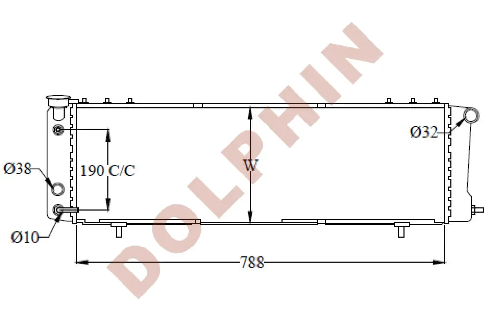 JEEP RADIATOR - 2.5i 4.0i (1984-1997) 788 x 283 x 45 mm | Dolphin Catalogue