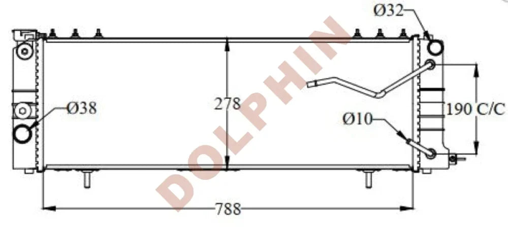 JEEP RADIATOR - 4.0 i (1991-) 788 x 278 x 40 mm | Dolphin Catalogue