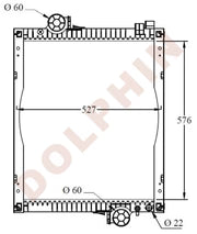 JOHN DEERE Radiator - 6506, 6500 Turbo - 576 x 527 x 75 mm