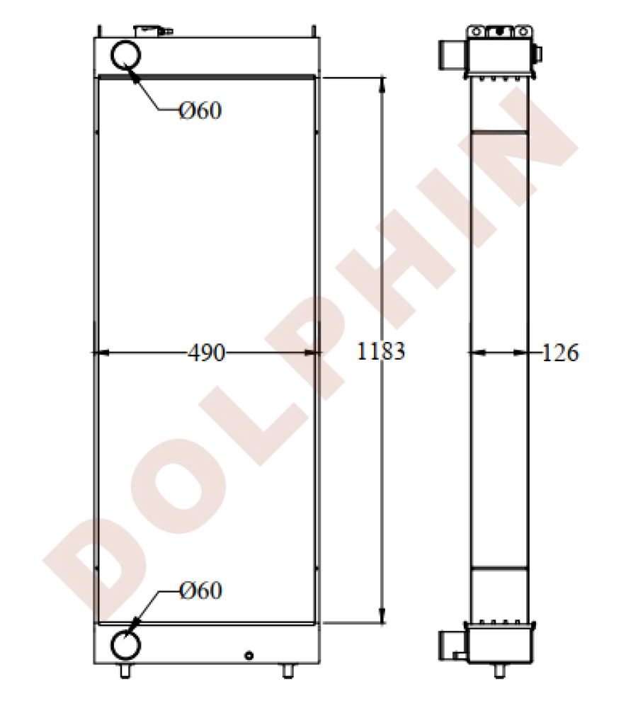 KAWASAKI Radiator - Wheel Loader 90z5 - 1183 x 490 x 126 mm