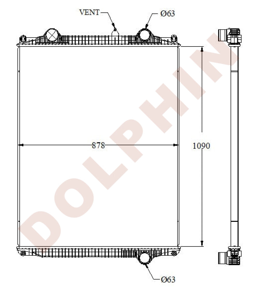 KENWORTH Radiator - PETERBILT 579, KENWORTH T680 - 1090 x 878 x 40