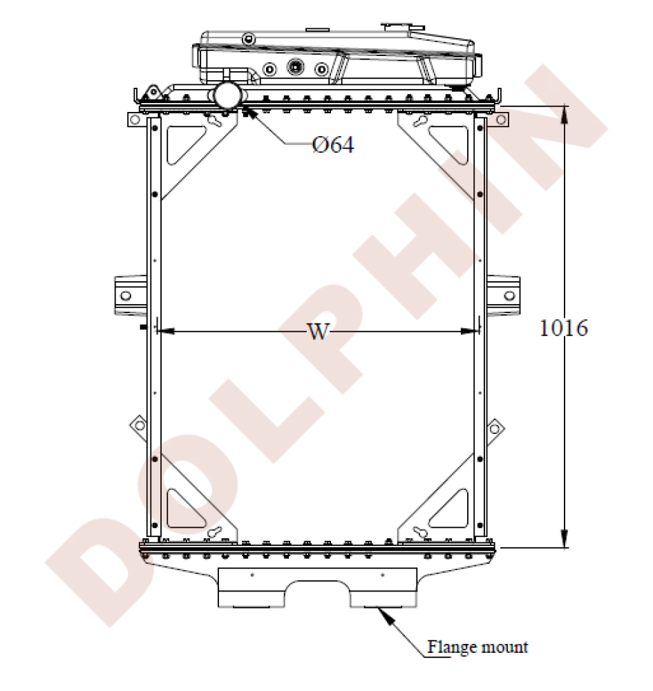 KENWORTH Radiator T400, T600A, T800, W900 1016 x 724 x 63 mm