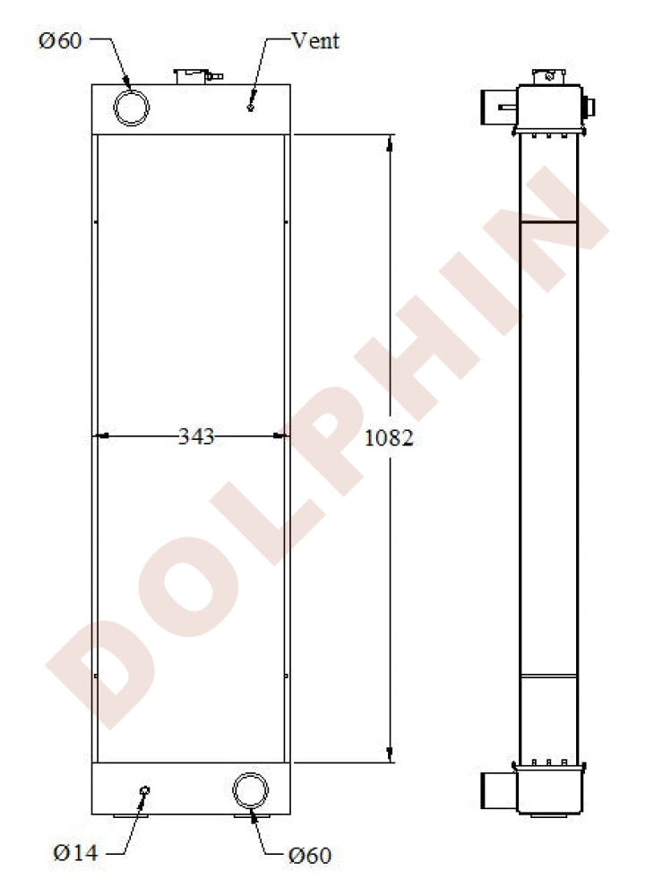KOMATSU Radiator - 1082 x 343 x 101 Radiator