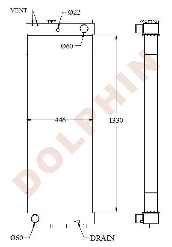 KOMATSU Radiator - 1330 x 446 x 101 Radiator