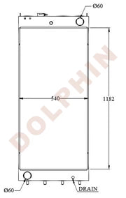 KOMATSU Radiator - PC 360 - 1182 x 540 x 101 mm | Dolphin Catalogue