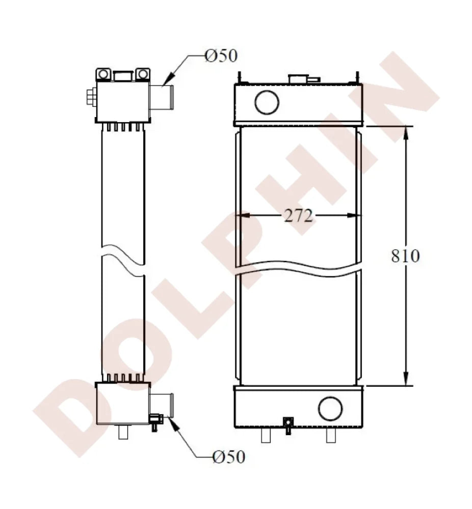 KOMATSU Radiator - Excavator PC160LC-7, PC160 LC7-KA - 810 x 275 x 91 ...