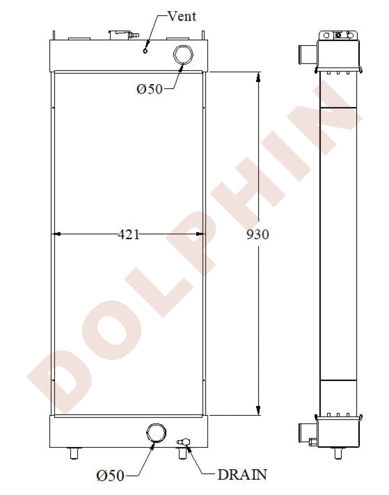 KOMATSU Radiator - 930 x 421 x 101 Radiator