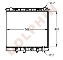 Load image into Gallery viewer, Land Rover Radiator 1998- Aluminum Plastic (2 Row) / 493 X 568 80 Mm
