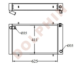 LAND ROVER Radiator - 2.5, 3.5, 3.5, 3.5, 3.5 (1983-1993) 625 x 411 x ...