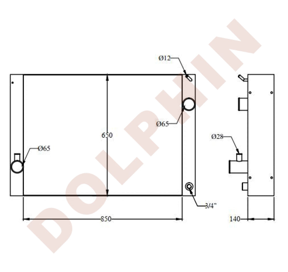 LIEBHERR Radiator - LIEBHERR 744 - 850 x 650 x 140 mm | Dolphin Catalogue