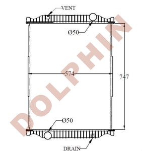 MACK Radiator - CH, MS, MIDLINER 747 x 574 x 48 mm | Dolphin Catalogue