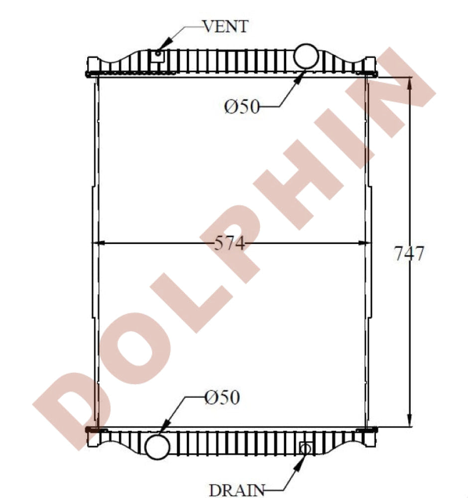 MACK Radiator - CH, MS, MIDLINER 747 x 574 x 48 mm | Dolphin Catalogue