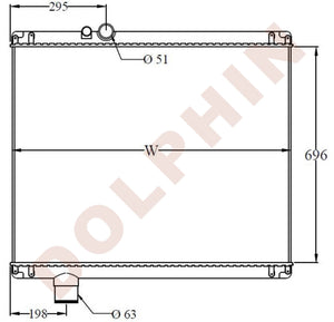 Mack Radiator Year 1994-2008 Aluminum Plastic / 696 X 866 54 Mm