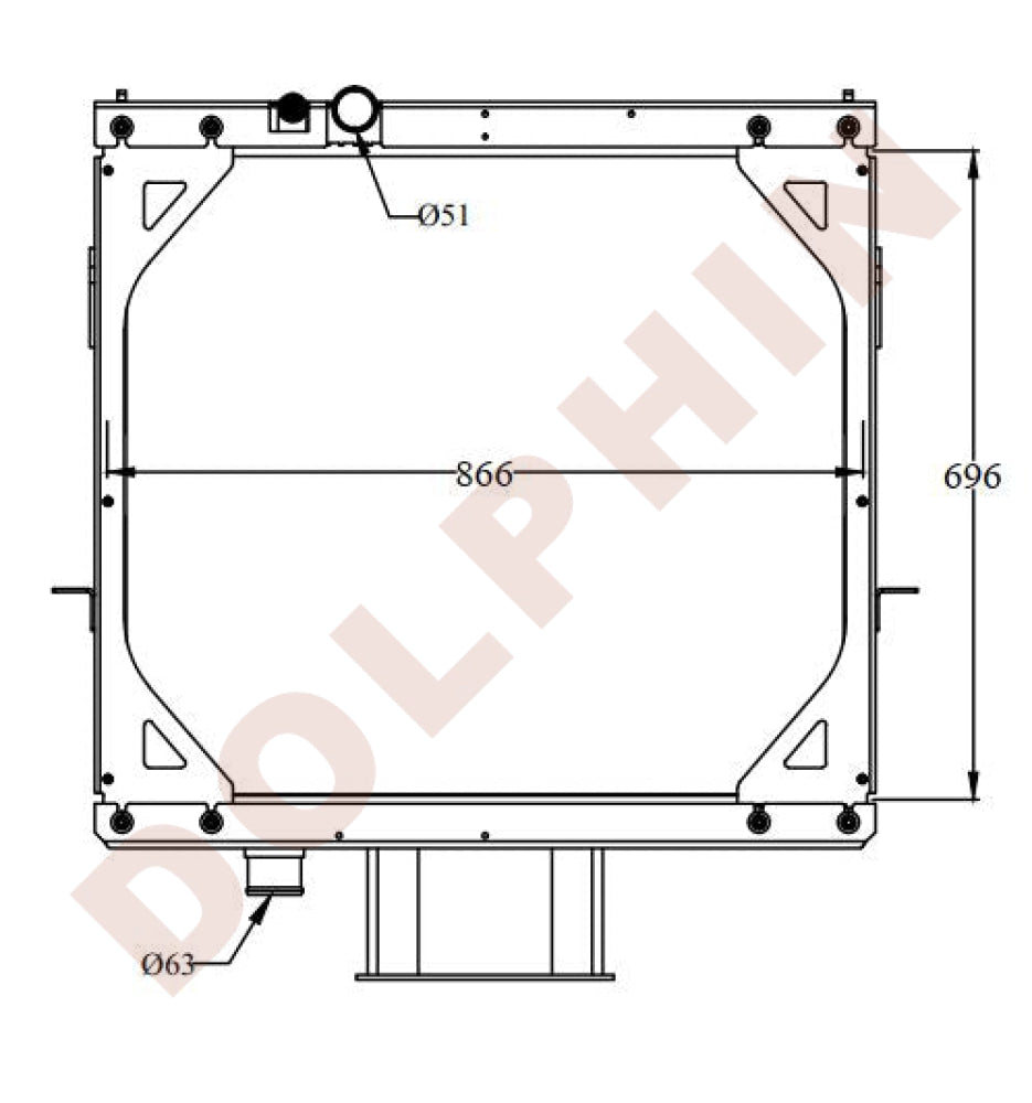 Mack Radiator Year-1995-2005 Complete Aluminum / 696 X 866 54 Mm