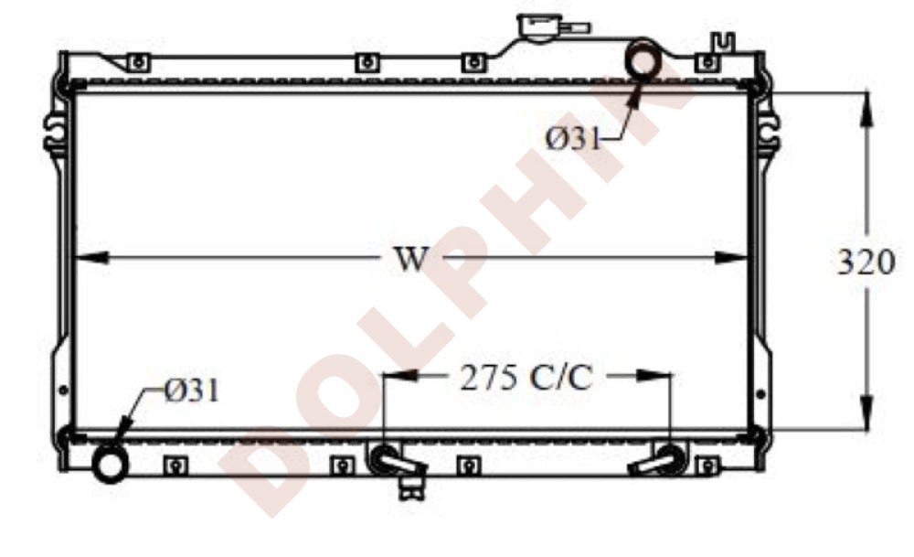 Mazda Radiator 1990- Copper Brass / 320 X 645 19 Mm