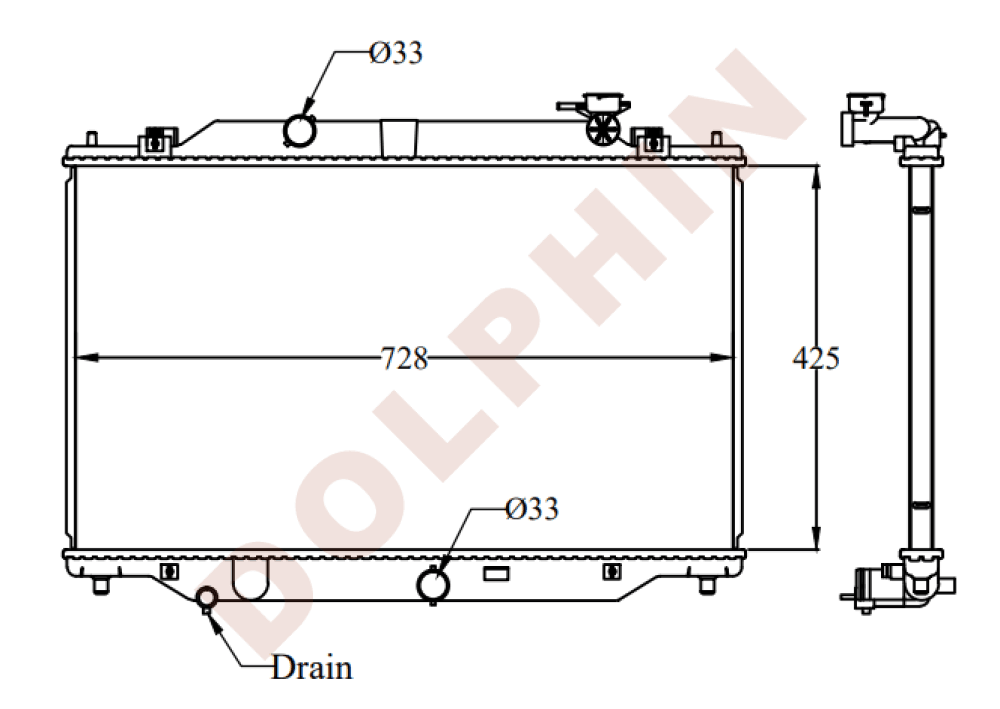 Mazda Radiator Components MAZDA Radiator 2.0L, 2.5L (2012-2017) 425 x 728 x 26 mm | Dolphin Catalogue