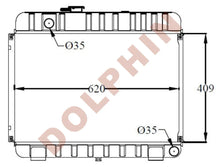 تحميل الصورة إلى عارض المعرض، MERCEDES RADIATOR - 2.4 D 2.3 3.0 D (1977-) 409 x 620 x 45 mm Radiator
