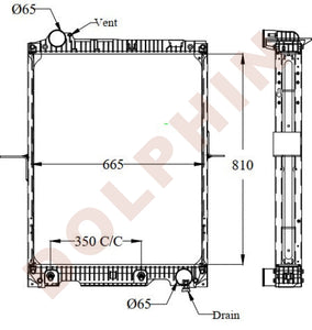 Mercedes Radiator Year-1987 Aluminum Plastic / 810 X 665 54 Mm