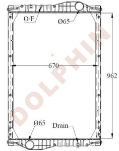 Mercedes Radiator Year 1993 Aluminum Plastic / 962 X 670 54 Mm