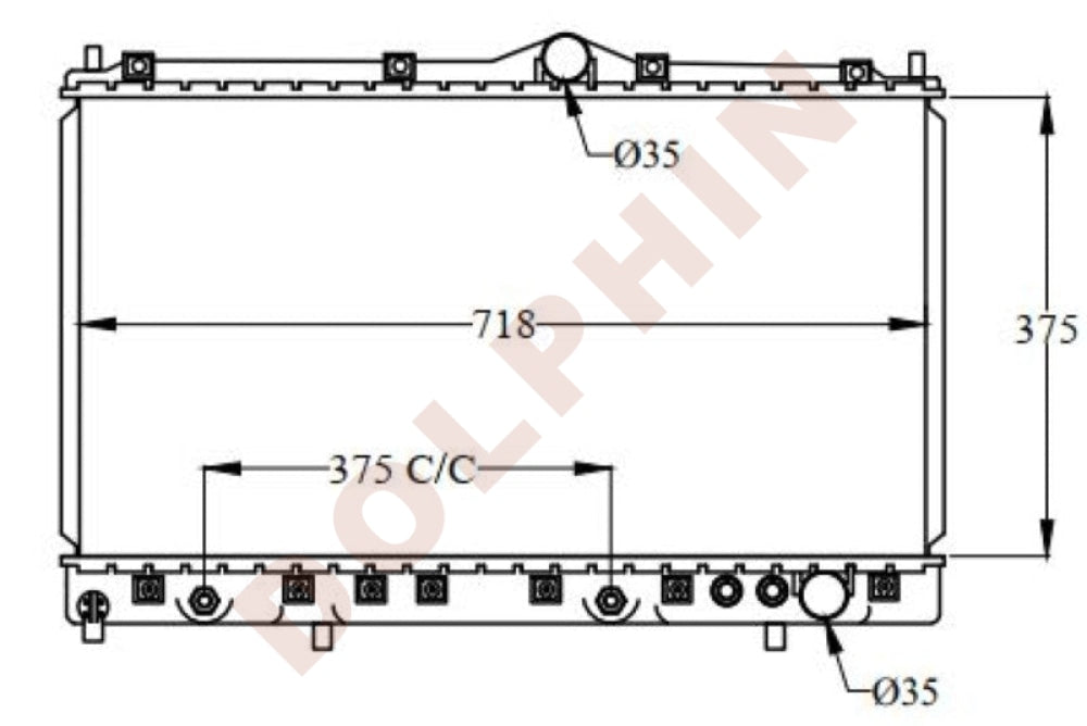 Mitsubishi Radiator 1990- Copper Brass / 375 X 718 30 Mm