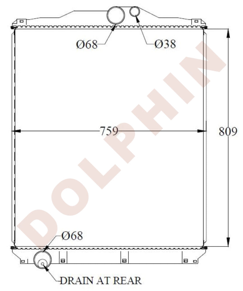 Mitsubishi Radiator Aluminum Plastic Hourglass / 809 X 759 54 Mm