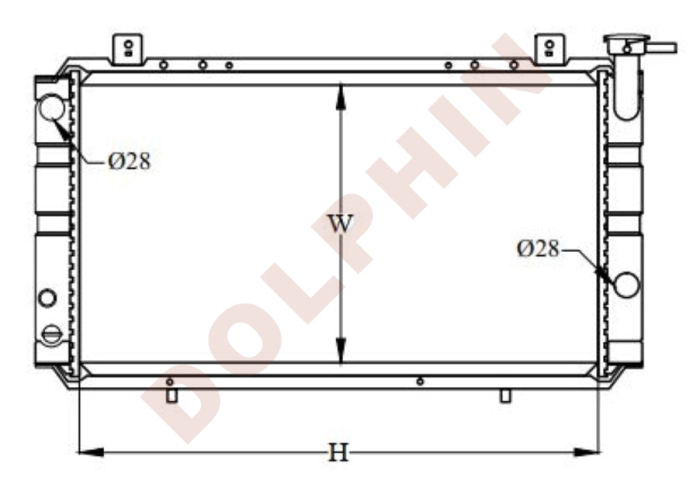 Nissan Radiator 1986- Aluminum Plastic / 588 X 348 16 Mm