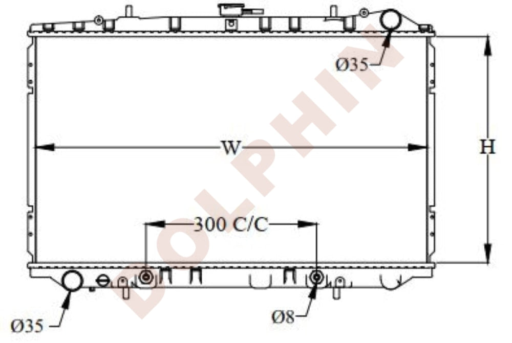 Nissan Radiator 1989-1990 Copper Brass / 400 X 629 19 Mm