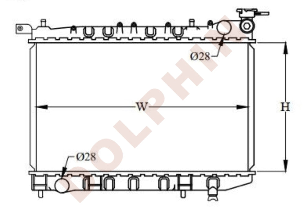 Nissan Radiator 1990-1995 Copper Brass / 320 X 527 19 Mm