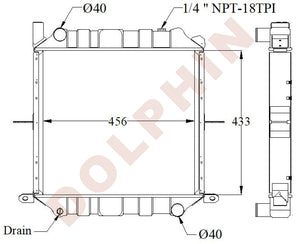 NISSAN Radiator - CABSTAR ATLEON - 433 x 456 x 45 mm | Dolphin Catalogue