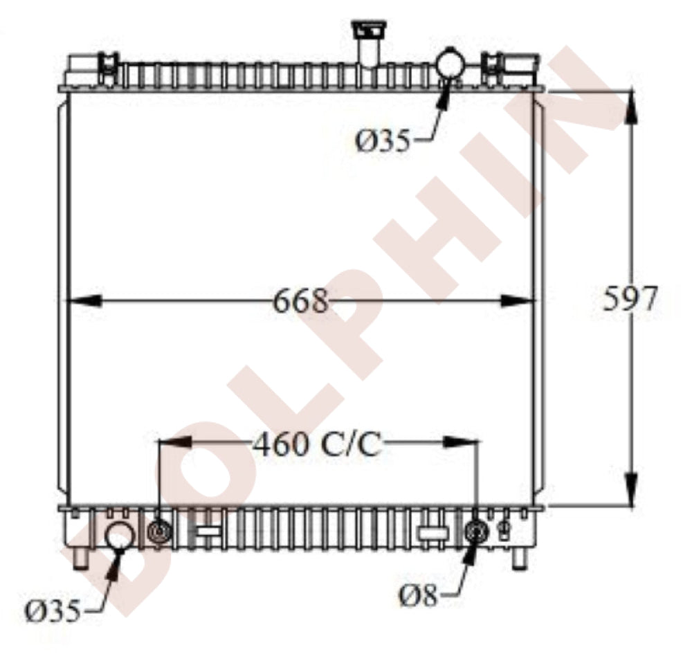 NISSAN Radiator - 56, 5.6 i V8 (2004-) 597 x 668 x 40 mm | Dolphin ...