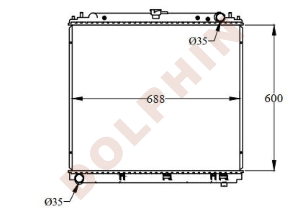 NISSAN Radiator - 56, 5.6 i V8, 4.0 i V6 (2005-2012) 600 x 688 x 26 mm ...