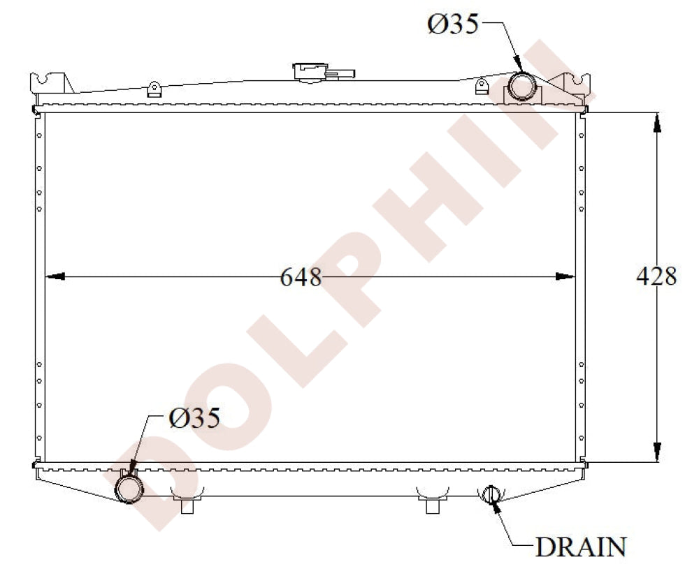 NISSAN Radiator - PICK UP - 428 x 648 x 24 mm - 1985-1998 Radiator