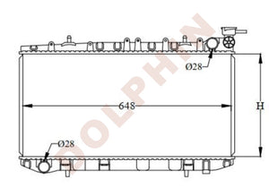 Nissan Radiator Year 1990-1995 Aluminum Plastic / 320 X 648 26 Mm